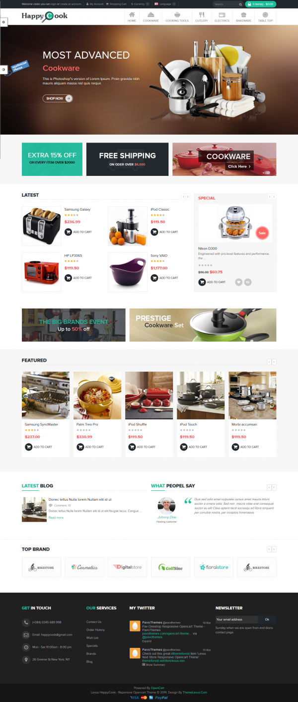 Mẫu web bán hàng dụng cụ nhà bếp HappyCook