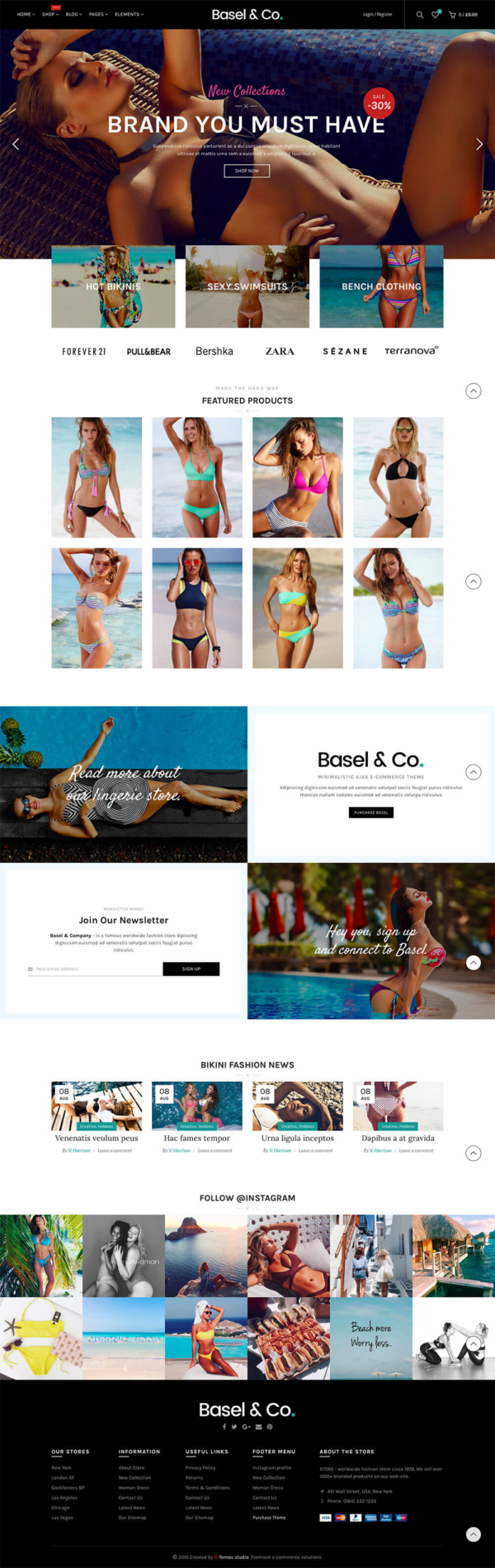 Mẫu website bán hàng trời trang bikini chuyên nghiệp