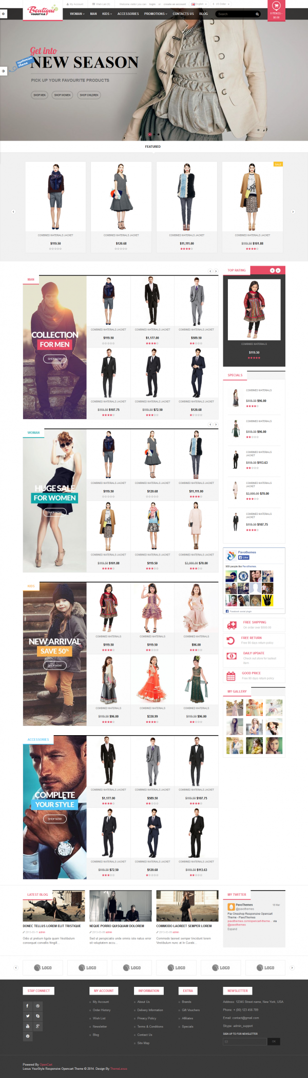 Mẫu website bán hàng thời trang Boutique chuẩn SEO